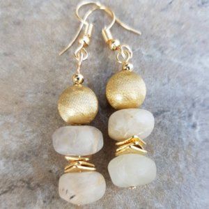 Boho Chic Rutilated Quartz gemstone earrings
